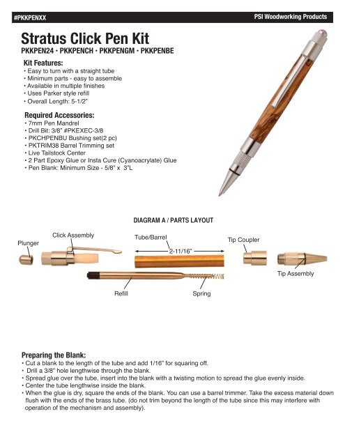 Stratus Click Pen Kit - Penn State Industries